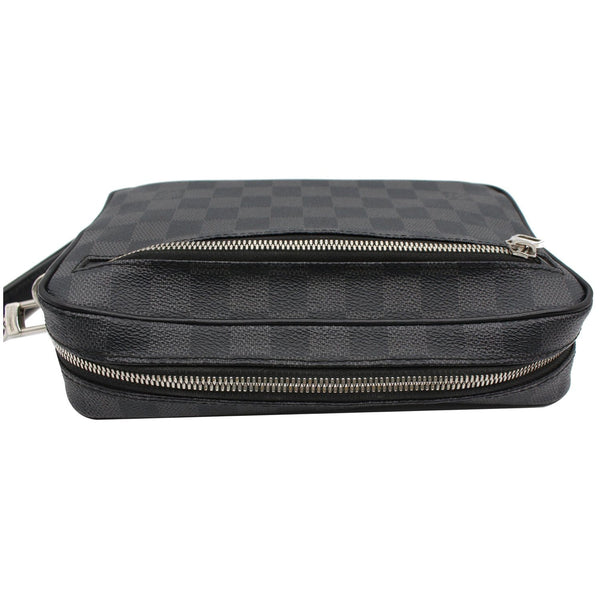 LOUIS VUITTON Alpha Damier Graphite Canvas Pouch Clutch Bag Black