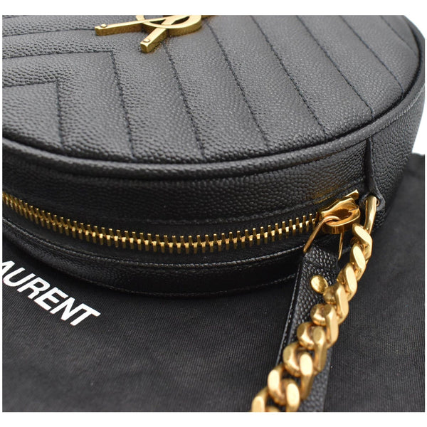 Yves Saint Laurent Vinyle Round Chevron Leather Camera Bag