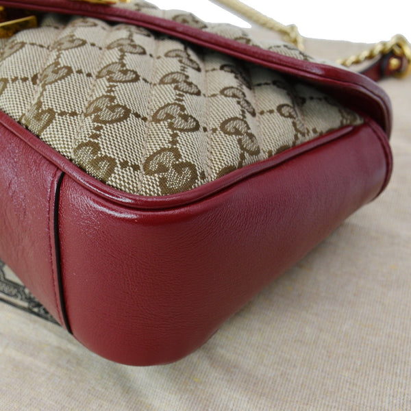 GUCCI GG Marmont Small Matelasse Canvas Shoulder Bag Beige 443497