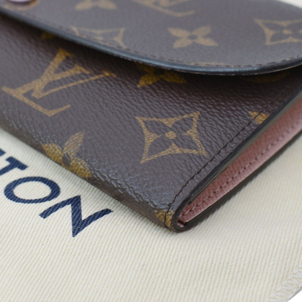 LOUIS VUITTON Emilie Monogram Canvas Wallet Rose Ballerine
