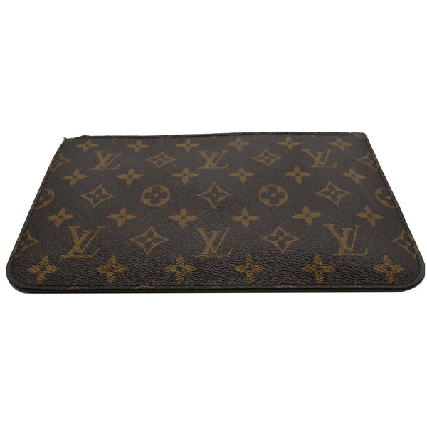 LOUIS VUITTON Neverfull MM Monogram Canvas Pochette Wristlet Pouch Brown