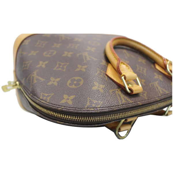 Louis Vuitton Alma Monogram Canvas Satchel Bag Brown - round