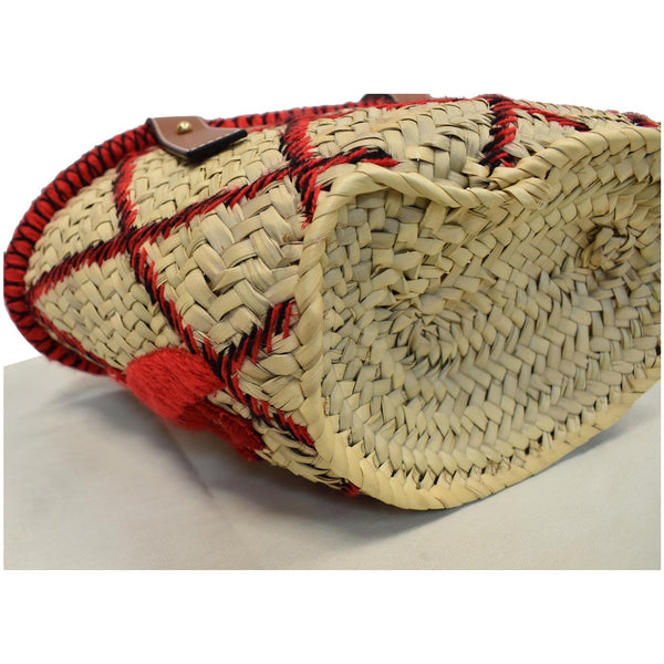 LOEWE Animals Basket Small Straw Tote Bag Red