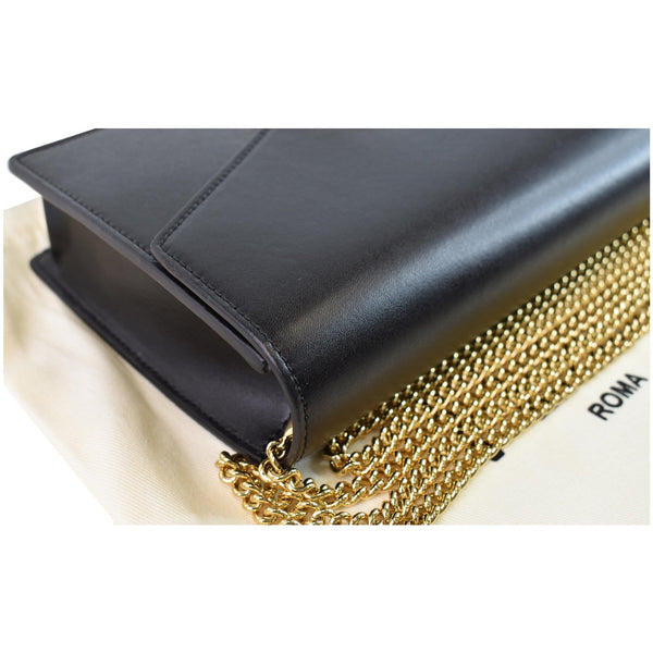 FENDI Vitello F is Envelope Leather Wallet on Chain Crossbody Bag Black