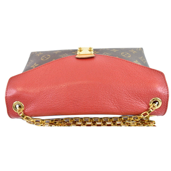 LOUIS VUITTON Pallas Chain Monogram Canvas Crossbody Bag Brown