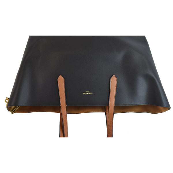 GIVENCHY Medium GV Calf Leather Shopper Tote Bag Black