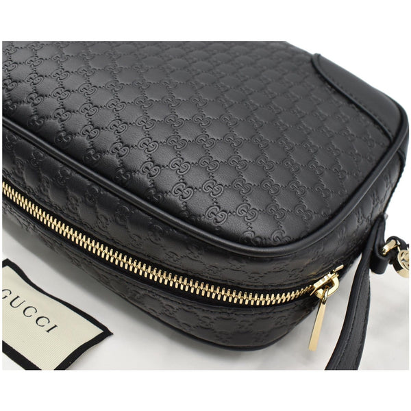 GUCCI Bree Mini GG Microguccissima Leather Crossbody Bag Black 449413