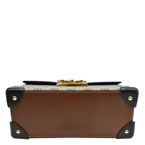 GUCCI Padlock Small GG Supreme Bamboo Top Handle Shoulder Bag Beige 603221