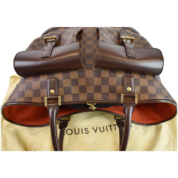 LOUIS VUITTON Manosque GM Damier Ebene Tote Bag Brown