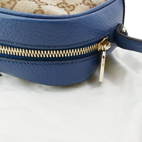 GUCCI Bree GG Canvas Leather Crossbody Bag Beige 449413