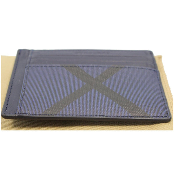 BURBERRY London Check Money Clip Card Case Navy/Black