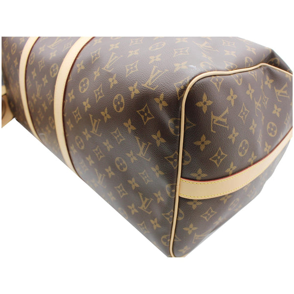 LOUIS VUITTON Keepall 55 Bandouliere Monogram Canvas Travel Bag Brown