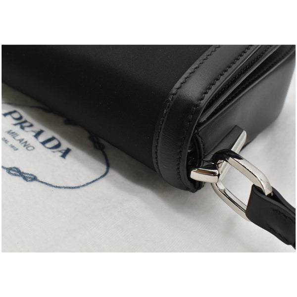 PRADA Nylon Leather Shoulder Bag Black