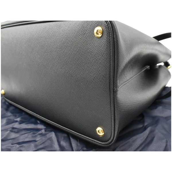 PRADA Double Handle Saffiano Leather Tote Shoulder Bag Black