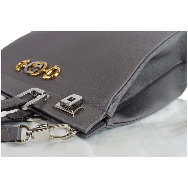 Gucci Zumi Medium Grainy Leather Top Handle Bag Dusty Grey 564714