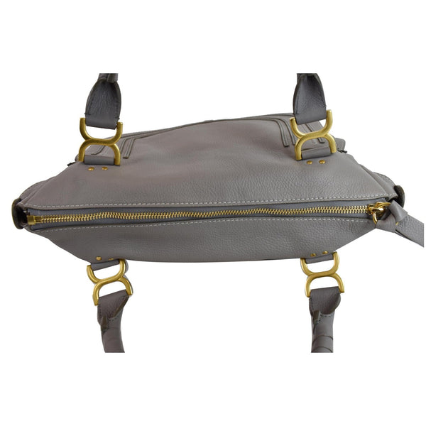 CHLOE Marcie Large Calfskin Leather Shoulder Bag Grey