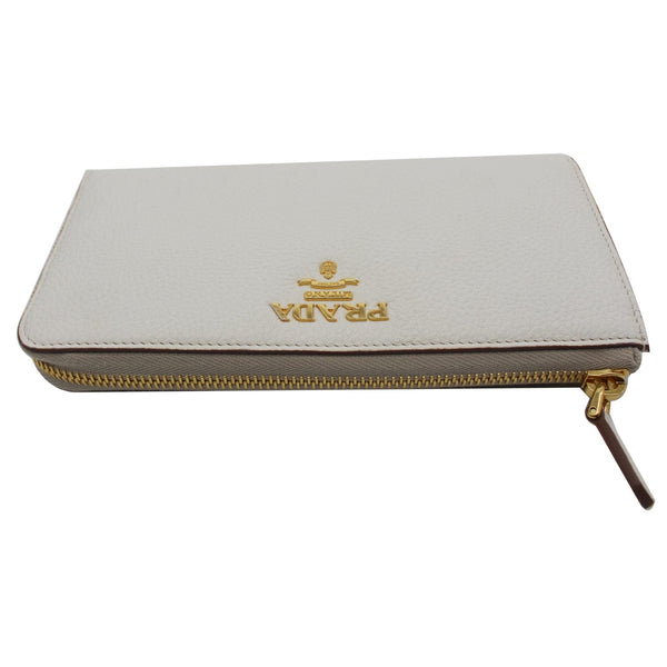 PRADA Saffiano Leather Long Wallet White