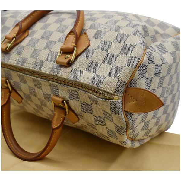 LOUIS VUITTON Speedy 30 Damier Azur Satchel Bag White