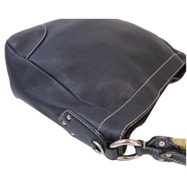 PRADA Milano Leather Shoulder Bag Navy Blue