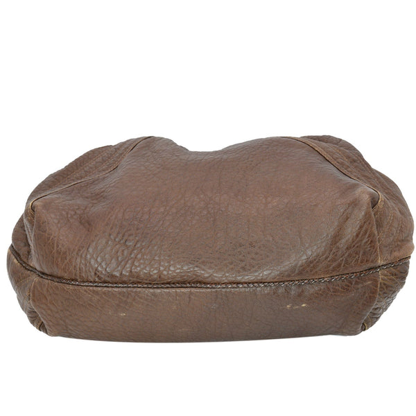 FENDI Spy Nappa Leather Satchel Bag Brown 8BR511