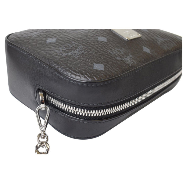 MCM Visetos Camera Monogram Leather Crossbody Bag Black
