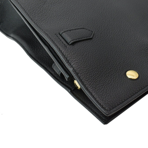 BURBERRY Large Title Leather Tote Bag Black