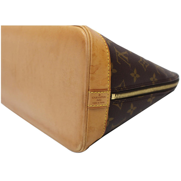 preowned Louis Vuitton Alma Monogram Canvas Satchel Bag Brown