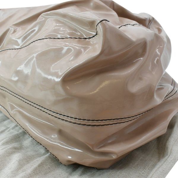 VALENTINO Nuage Bow Patent Leather Tote Bag Nude