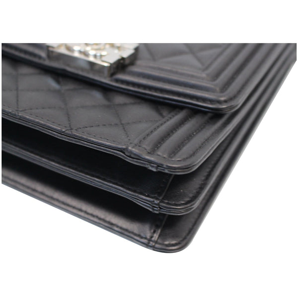 Chanel North South Boy Lambskin Leather Bag folded