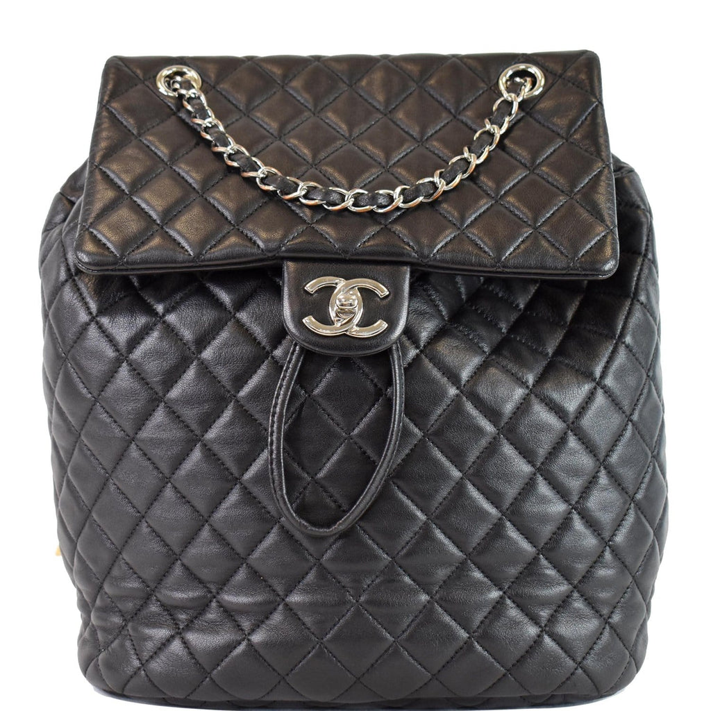 chanel quilted leather lambskin backpack Small Urban Spirit Bag Black Shimano catalogue 2016 English lock logo SP23 Style:SCPS60LF