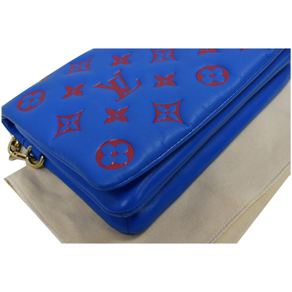 LOUIS VUITTON Coussin Monogram Embossed Pochette Crossbody Bag Blue