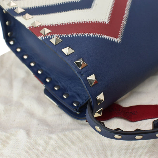Valentino Garavani Rockstud Chevron Print Leather Bag