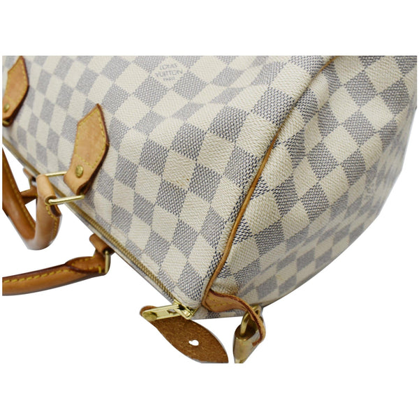 LOUIS VUITTON Speedy 35 Damier Azur Satchel Bag White