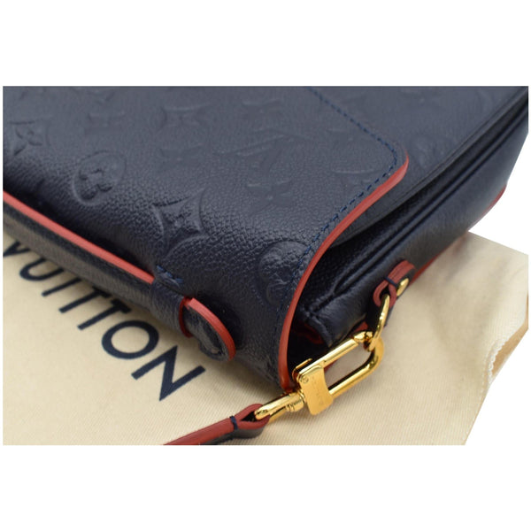 LOUIS VUITTON Metis Pochette Empreinte Leather Crossbody Bag Blue