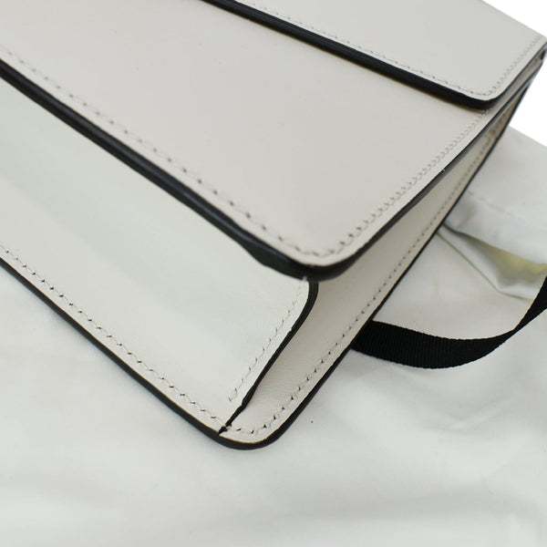 Gucci Sylvie Small Leather Shoulder Bag White 421882