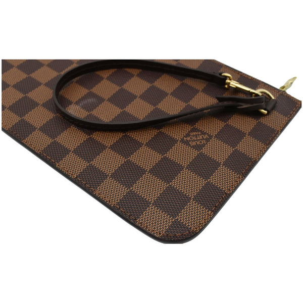 LOUIS VUITTON Neverfull MM Damier Ebene Pochette Wristlet Pouch Brown