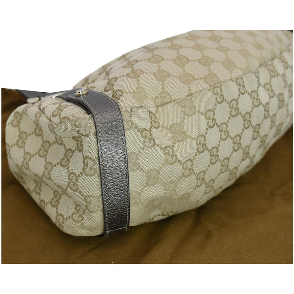 GUCCI Medium Abbey GG Canvas Shoulder Bag Beige 130736