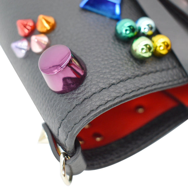 CHRISTIAN LOUBOUTIN Cabata Embellished Leather Tote Bag Black