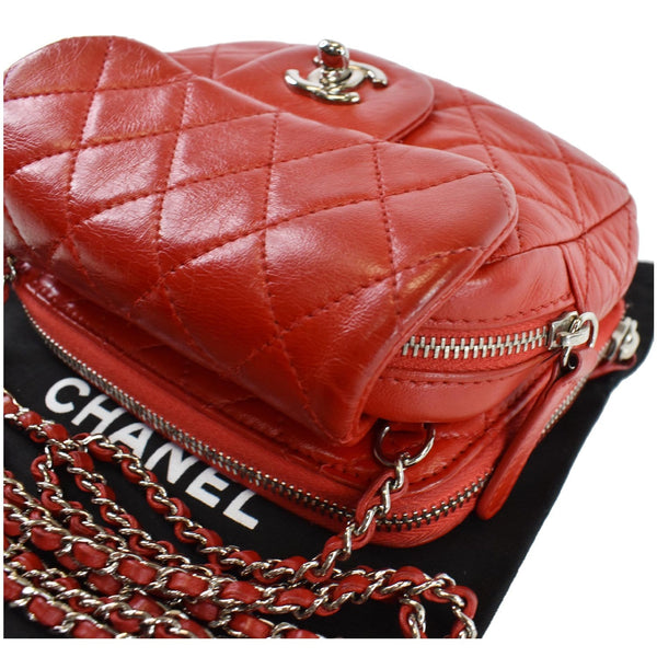 CHANEL Classic Mini Flap Quilted Lambskin Crossbody Bag Red