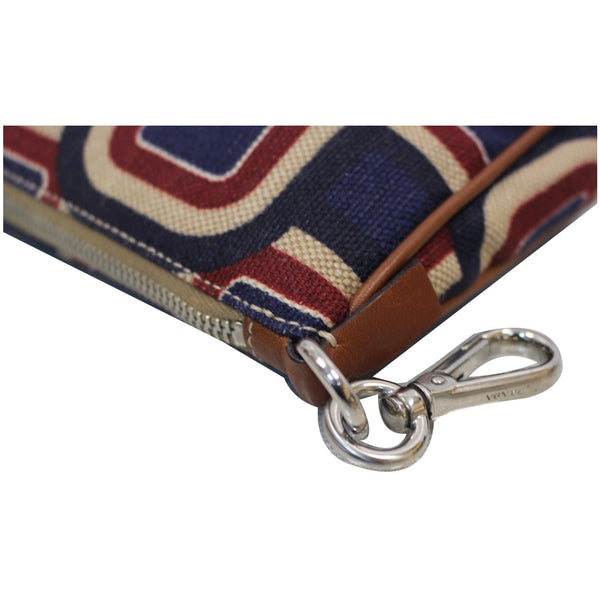 PRADA Check Printed Wristlet Pouch Multicolor