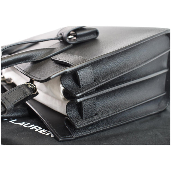 YVES SAINT LAURENT Baby Sac de Jour Grained Leather Tote Bag Black