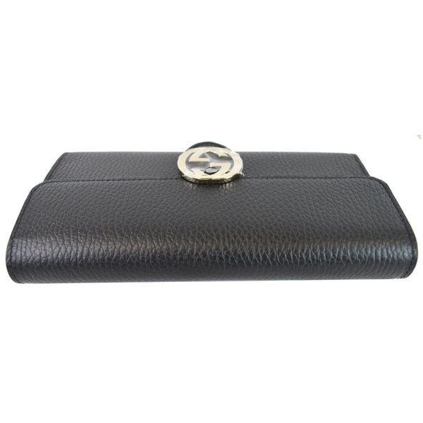 GUCCI GG Interlocking Continental Leather Wallet Black 598166