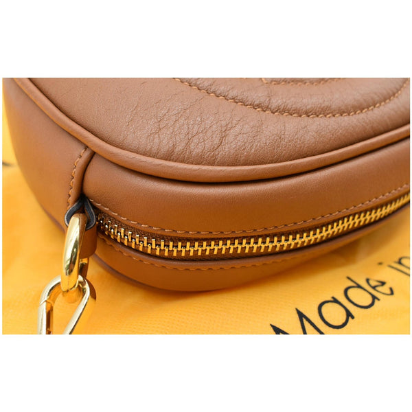 MARIO VALENTINO Mia Logo Leather Crossbody Bag Caramel