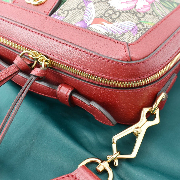 GUCCI Ophidia Flora Web Small Top Handle Shoulder Bag Red 550622