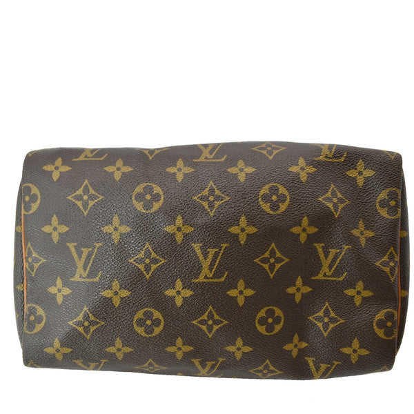 LOUIS VUITTON Speedy 25 Monogram Canvas Satchel Bag Brown