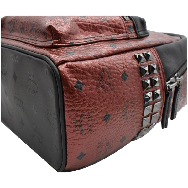 MCM Stark Small Visetos Backpack Bag Metallic Red