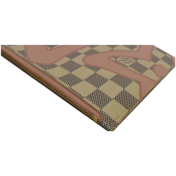 LOUIS VUITTON Tahitienne Pochette Wristlet Pouch Damier Azur Neverfull MM Pink