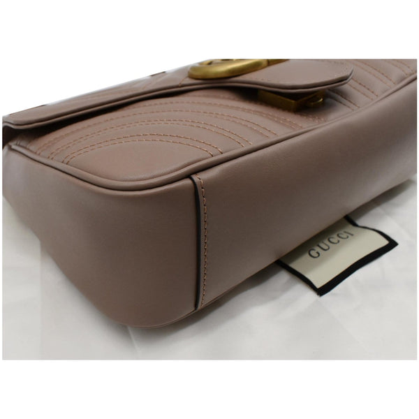 GUCCI GG Marmont Small Matelasse Leather Crossbody Bag Nude 443497