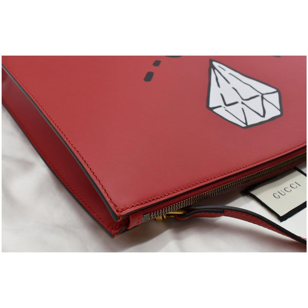 Gucci Diamond GG Calfskin Leather Messenger Bag Red 429004