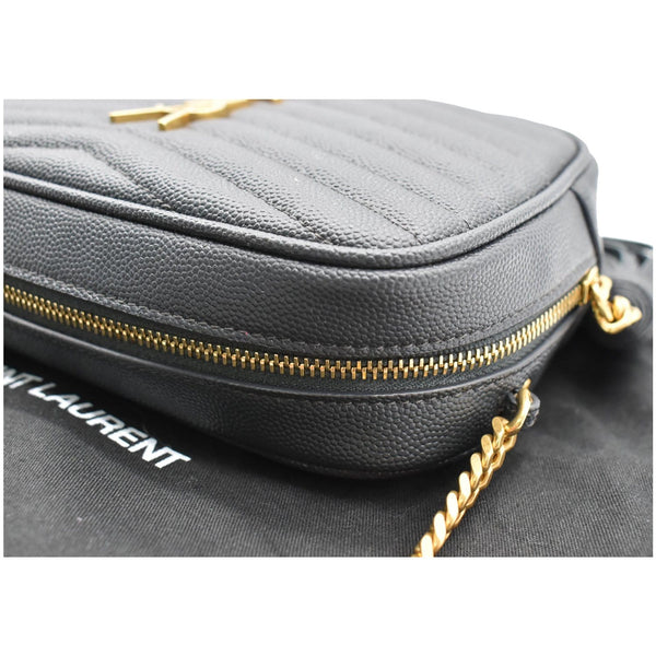 YVES SAINT LAURENT Mini Lou Grain De Poudre Camera Bag Black